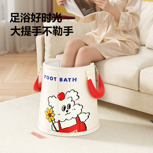 Foot Bath Bucket With Lid Round Foldable Portable For Adults High Temperature Resistant Safe No Odor - Product Image 3