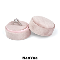 Boîte à bague ovale en velours personnalisable, boîte de présentation de bijoux douce, boîte de rangement portable pour mariage, anniversaire, emballage cadeau, boîte à bijoux