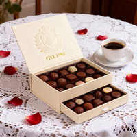 Boîte cadeau de Noël en papier rose personnalisée, emballage de chocolat brun, qualité alimentaire, boîte cadeau de chocolat pour la Saint-Valentin