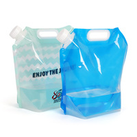 Sac à eau en plastique extérieur pliable de qualité alimentaire, sac d'emballage d'huile d'eau transparent, pochette à bec avec poignée