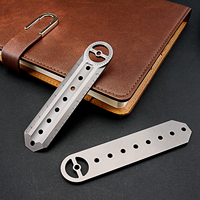 Règle multifonctionnelle EDC en titane usiné CNC, rapporteur industriel 0-180 degrés, outil portable de marquage circulaire pour le dessin quotidien