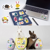 Autocollants en vinyle personnalisés pour enfants, découpés à la forme, imperméables, mignons, sur le thème de dessins animés (panda, vélo, voiture, animal de compagnie, requin), en 3D, pour filles