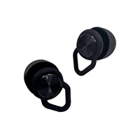 Bouchons d'oreilles Olyga Filter en silicone noir, anti-bruit, réutilisables, souples et personnalisables pour concerts et natation
