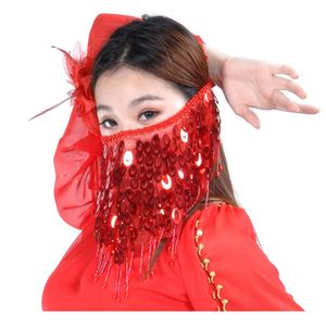 Accesorios <span class=keywords><strong>de</strong></span> Danza del Vientre Nayaking, <span class=keywords><strong>Velos</strong></span> Faciales <span class=keywords><strong>de</strong></span> Chifón con Cuentas y Lentejuelas para Disfraces <span class=keywords><strong>de</strong></span> Danza - Product Image 6