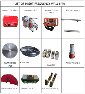 Scie murale industrielle haute fréquence pour béton avec rail de guidage et moteur sans balais 22 kW, profondeur de coupe 500 mm HF22 - Product Image 4