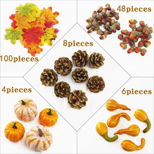Set di Foglie d'Acero Artificiali Realistiche, Decorazione Autunnale per il Ringraziamento, <span class=keywords><strong>Halloween</strong></span> e Feste, Decorazione da <span class=keywords><strong>Tavola</strong></span> - Product Image 2