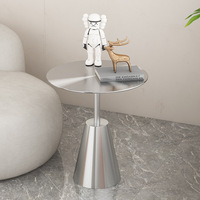 Table basse multifonctionnelle moderne et minimaliste en acier inoxydable pour bar, salon de thé, pâtisserie - Table carrée