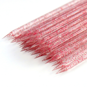 Empujador <span class=keywords><strong>de</strong></span> Cutículas <span class=keywords><strong>de</strong></span> Plástico con Purpurina Azul, Plateada, <span class=keywords><strong>Rosa</strong></span> y Morada, Precio <span class=keywords><strong>de</strong></span> Fábrica al por Mayor, Palitos para Manicura y Pedicura - Product Image 4