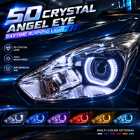Lampu Dekorasi Mobil VAHID Hot Sale Bluetooth APP Control Auto DRL 5D Crystal Angel Eyes RGB LED Halo Ring Tahan Air