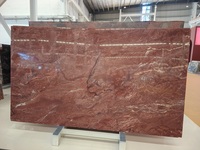 Panneau mural en marbre rouge poli au design moderne, prix des dalles en marbre Rosso
