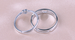 Cổ Phiếu Bán Người Yêu Của Nhẫn Với Trái Tim Lãng Mạn Khắc Giá Rẻ Giá Bạc Nhẫn Thay Đổi Kích Thước Và Nhanh Chóng Giao Hàng Trang Sức Cưới - Product Image 3