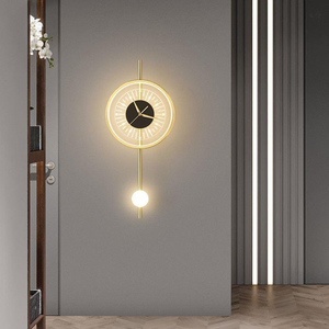 Applique murale LED en fer de luxe avec décor d'horloge Design scandinave Dimmable 2 ans de garantie pour le salon - Product Image 5