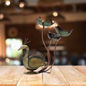 Decorative Lotus <b>Tealight</b> <b>Holder</b> with Duck Design Metal Candle <b>Holder</b> for Diwali Puja Home Interior Decoration - Product Image 3