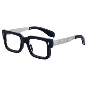 Lunettes de vue carrées plein cadre ZS-98159 pour hommes, monture en métal PC, verres optiques anti-reflets double usage, origine Taizhou - Product Image 4