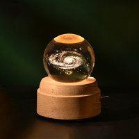 Boule de cristal planète veilleuse, décoration de bureau créative, objet artisanal Feng Shui, cadeau pour les enseignants