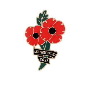 クリエイティブな新しいヨーロッパ系アメリカ人退役軍人ブローチポピー花金属ラペルピン彫刻用ホットアクセサリー彫刻鋳造 - Product Image 5