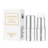 Vente en gros de parfums solides portables LESSXCOCO à 4 senteurs, longue durée, en stick, parfum corporel argenté pour hommes et femmes