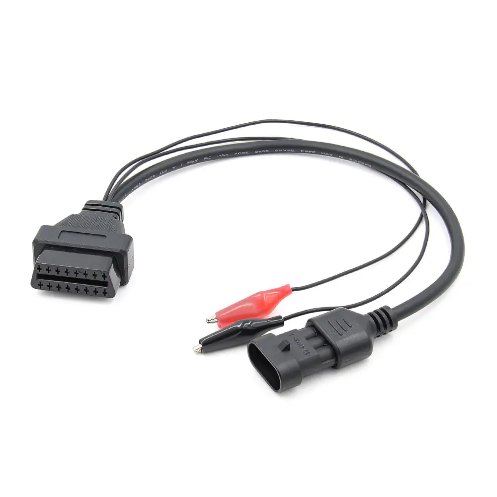 Hoge kwaliteit 3pin aan OBDII 16pin auto foutcode diagnostic connector adapter kabel voor Fiat oude auto's