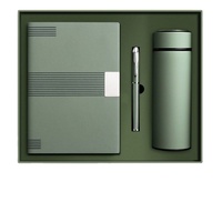 Ensemble cadeau de carnet personnalisé de haute qualité avec logo, boîte cadeau bleue imprimée en sérigraphie - Ensemble promotionnel d'entreprise pour