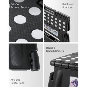 Luckitec Premium Marchepied pliable antidérapant Matériau PP Léger et poignée Capacité de 300 LBS Caractéristique amovible - Product Image 1