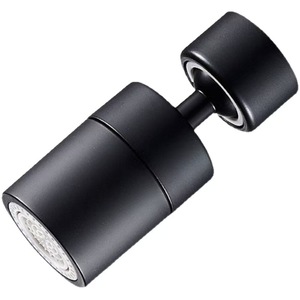 Adaptateur de Robinet Universel Noir Moderne Rotatif à 360° pour Évier de Cuisine et Salle de Bain, Aérateur Anti-éclaboussures et Buse de Pulvérisation d'Eau - Product Image 1