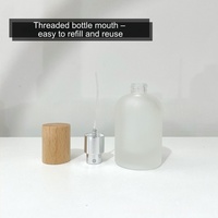 Flacon de parfum en verre rond avec bouchon en bois, cylindre en bois, 30 ml, 50 ml, 100 ml, vaporisateur de parfum