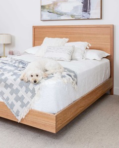 Cama de Madera <span class=keywords><strong>Natural</strong></span> de Lujo Más Vendida con Cabecero de Nogal, Cama de Plataforma de Madera Maciza, Cama <span class=keywords><strong>Flotante</strong></span> para Dormitorio, Hotel o Villa - Product Image 6