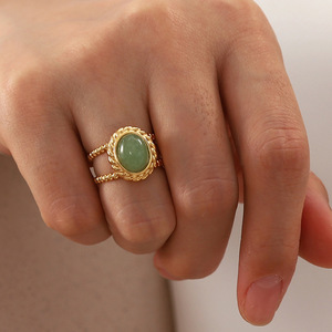 Anel Aberto Estilo Francês em Aço Inoxidável Minimalista Vintage Estilo Ins Joia de Moda em Tons Frios Presente para Mulheres e Homens - Product Image 2
