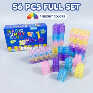 Transparent Gummy Building <b>Block</b> Toy Soft <b>Rubber</b> Large Brick Set Creative Sensory Learning Construction Gift for Kids - Product Image 3