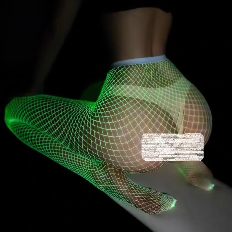 Summer Fashion glow in the dark fishnet tights Sexy fluorescence tights green noctilucent Pantyhose night wear Tights