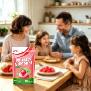 OEM <b>Protein</b> Gummies Boosts Sports Energy Gummy Supplement Strawberry Flavor <b>Protein</b> Sugar Free Creatine <b>Protein</b> Gummies - Product Image 3