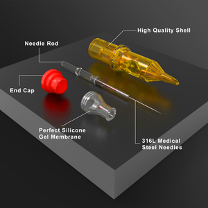 Aiguille courte d'aiguille jetable de tatouage de libellule jaune pour l'art corporel-Microblading de sourcil - Product Image 3