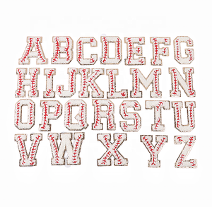 Parche de béisbol de Softball, obra de arte de béisbol de chenilla brillante con letras y números, nuevo - Product Image 3