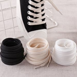 Lacets plats en coton personnalisés avec logo imprimé, vente en gros, pour chaussures de sport, 8 mm, blanc, noir, crème, pour hommes et femmes. - Product Image 1