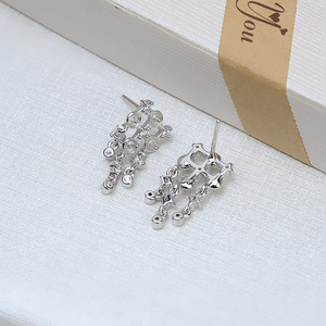 Pendientes de Plata S925 con Múltiples Cuentas para Mujer, Personalizados, con Incrustaciones de 6-7 Perlas, Pendientes Vacíos para DIY, Componentes de Joyería, 3 Cuentas - Product Image 4