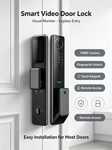 Personnalisez la dernière serrure de porte intelligente Tuya WiFi avec lecteur d'empreintes digitales, sécurité numérique et caméra 1080P. - Product Image 2