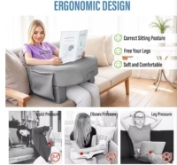 Oreiller de lecture pour ordinateur portable Extra Large Accoudoir Oreiller de jeu Oreiller de bureau réglable pour adulte assis au lit