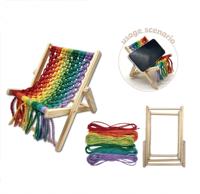 Kit de fabrication de chaise de plage arc-en-ciel en macramé pour enfants, jouet éducatif de tricot manuel pour débutants