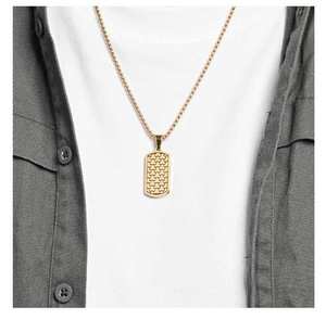 Fábrica al por mayor de acero inoxidable geométrico rectángulo forma colgantes moda impermeable joyería <span class=keywords><strong>collares</strong></span> <span class=keywords><strong>para</strong></span> hombres regalos masculinos - Product Image 3