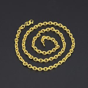 Collier en laiton plaqué or avec chaîne à maillons tendance et serti de griffes, styles variés, vente en gros de bijoux JXX - Product Image 4