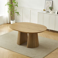 Elegante Mesa de Comedor Extensible de MDF, Mesa Ajustable de MDF para Comedor de Hotel Moderno