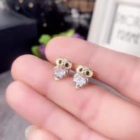 Boucles d'oreilles populaires mignon diamant ensemble Zircon hibou boucles d'oreilles couleur or exquis petit Animal boucles d'oreilles pour les femmes GEH0092