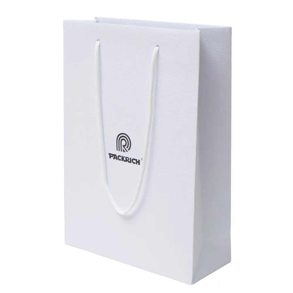 White Craft Custom Logo Gift Luxury Art Shopping Matte Kraft Custom Paper Carry Bag With Your Own Logo