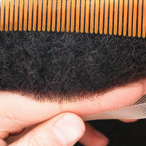Pelucas de Encaje Completo con Rizo <span class=keywords><strong>Afro</strong></span> para Hombres Negros Unidades de Reemplazo Capilar para Hombres Afroamericanos - Product Image 2