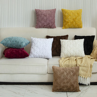 Housse de coussin carrée anti-acariens tissée sur mesure de haute qualité, style nordique, en velours uni à rayures géométriques, pour salon, chambre et voiture