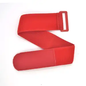 Cinta de velcro ajustável vermelha personalizada com fivela elástica flexível e flexível