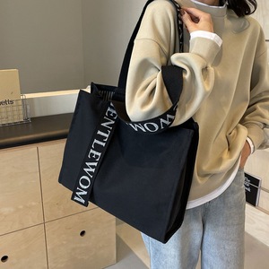 Borsa da spiaggia personalizzata di grande capacità con manico in cotone con Logo personalizzato borsa di tela da donna per Shopping da viaggio - Product Image 3
