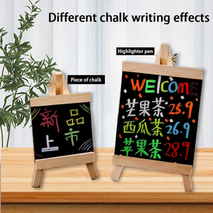 Boyi Xuan Professional Artist 16*30 CM Desktop <strong>Small</strong> Chalkboard Easel <strong>Erasable</strong> Memo Board Information Sign Black Blackboard - Product Image 5