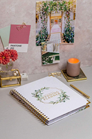Agenda de mariage élégant avec reliure spirale en tissu de haute qualité, design personnalisé Myway 2026, fleur dorée, organisateur quotidien, calendrier