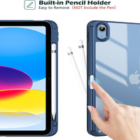Étui pour tablette iPad A16 11e et 10e génération, coque transparente en TPU souple avec fonction veille/réveil automatique et support pour stylet